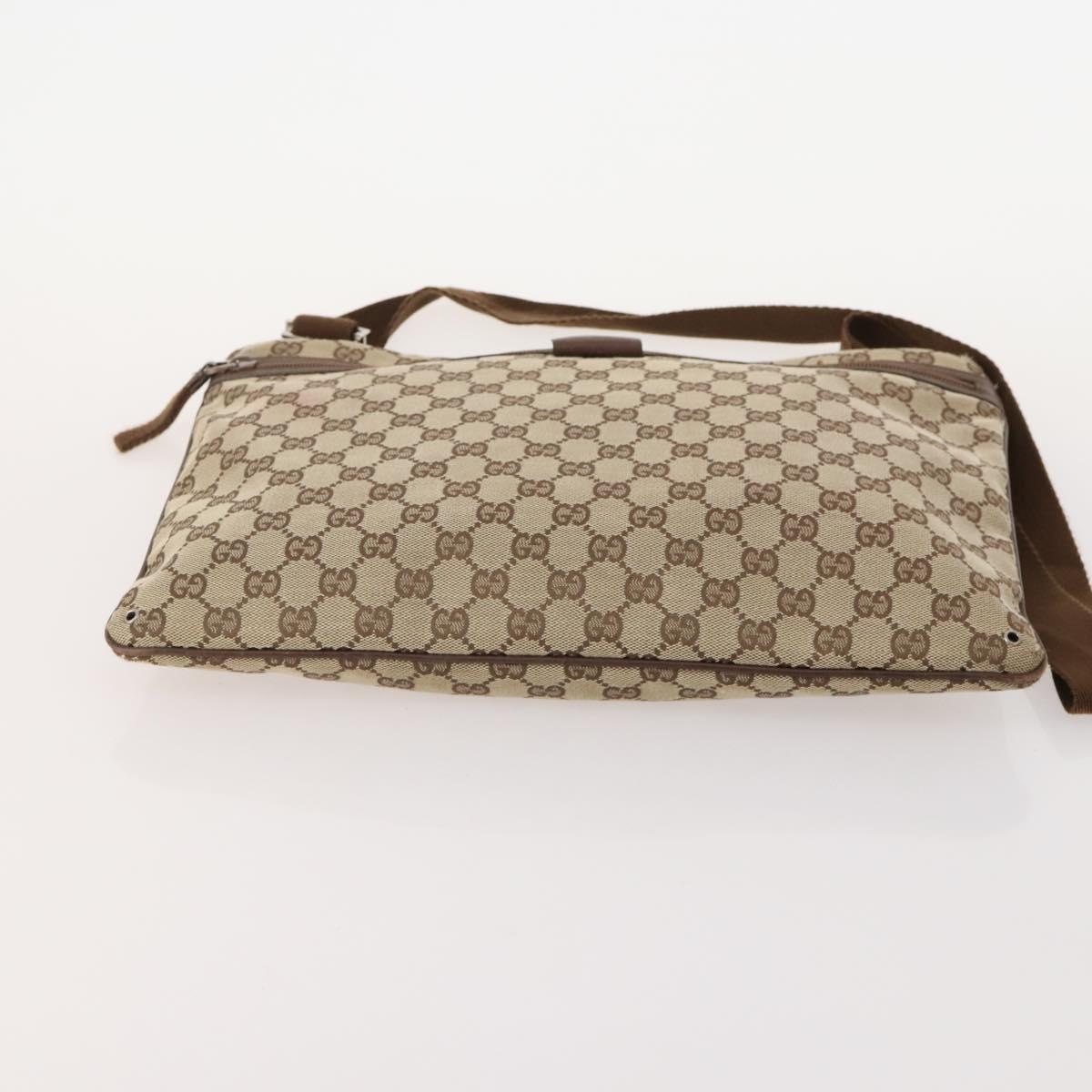 GUCCI GG Canvas Web Sherry Line Shoulder Bag PVC 4 Set Beige Auth 178855