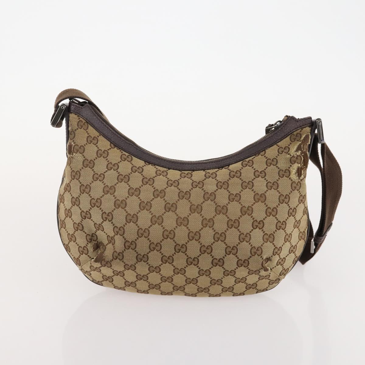 GUCCI GG Canvas Web Sherry Line Shoulder Bag PVC 4 Set Beige Auth 178855