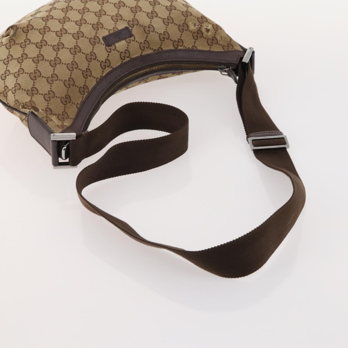GUCCI GG Canvas Web Sherry Line Shoulder Bag PVC 4 Set Beige Auth 178855