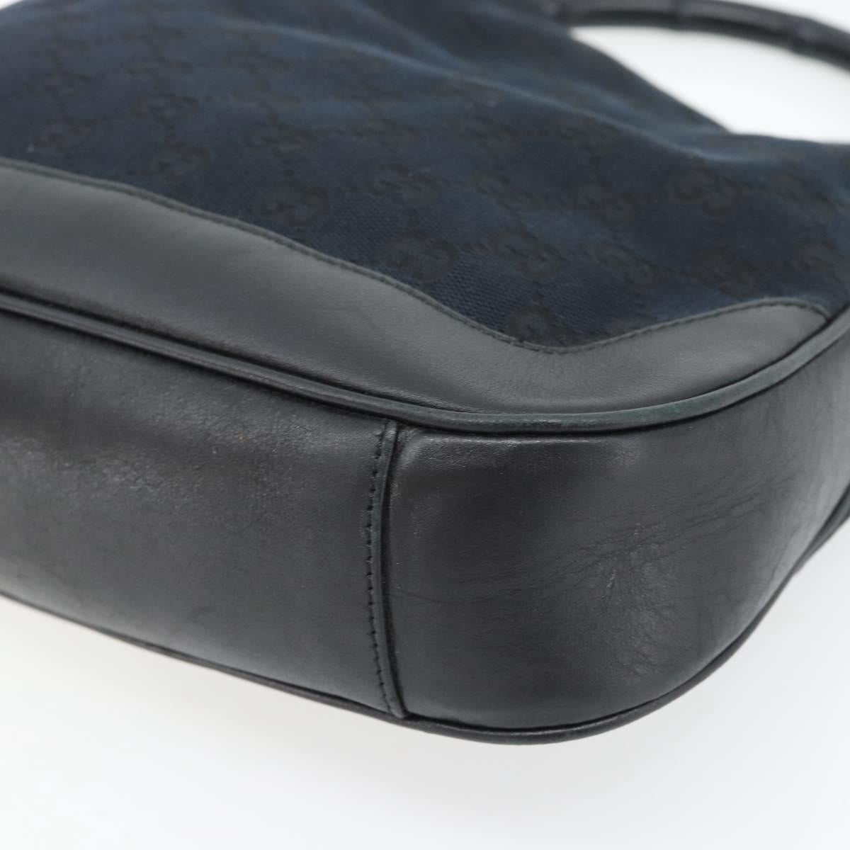 GUCCI GG Canvas Bamboo Shoulder Bag 2way Black Silver 001 4095 Auth 178867