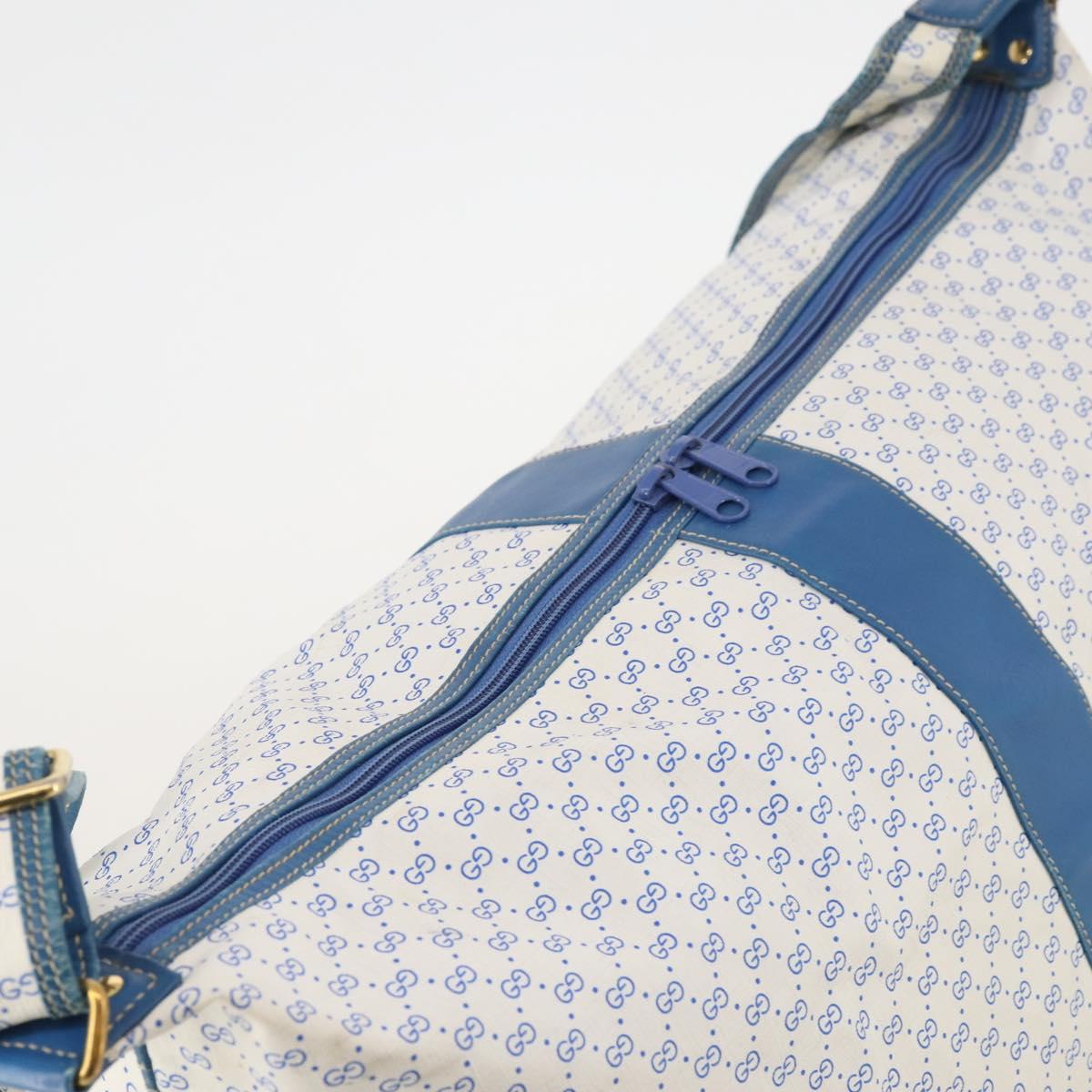 GUCCI Micro GG Supreme Shoulder Bag PVC Blue Gold Auth 178868
