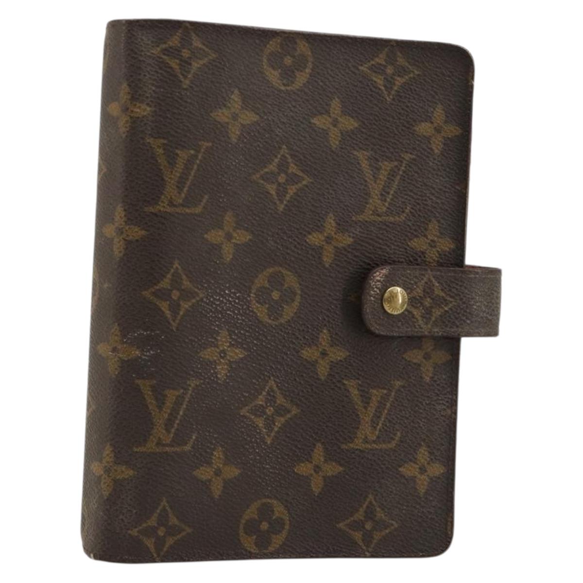 LOUIS VUITTON Monogram Agenda MM Day Planner Cover R20105 LV Auth 178870