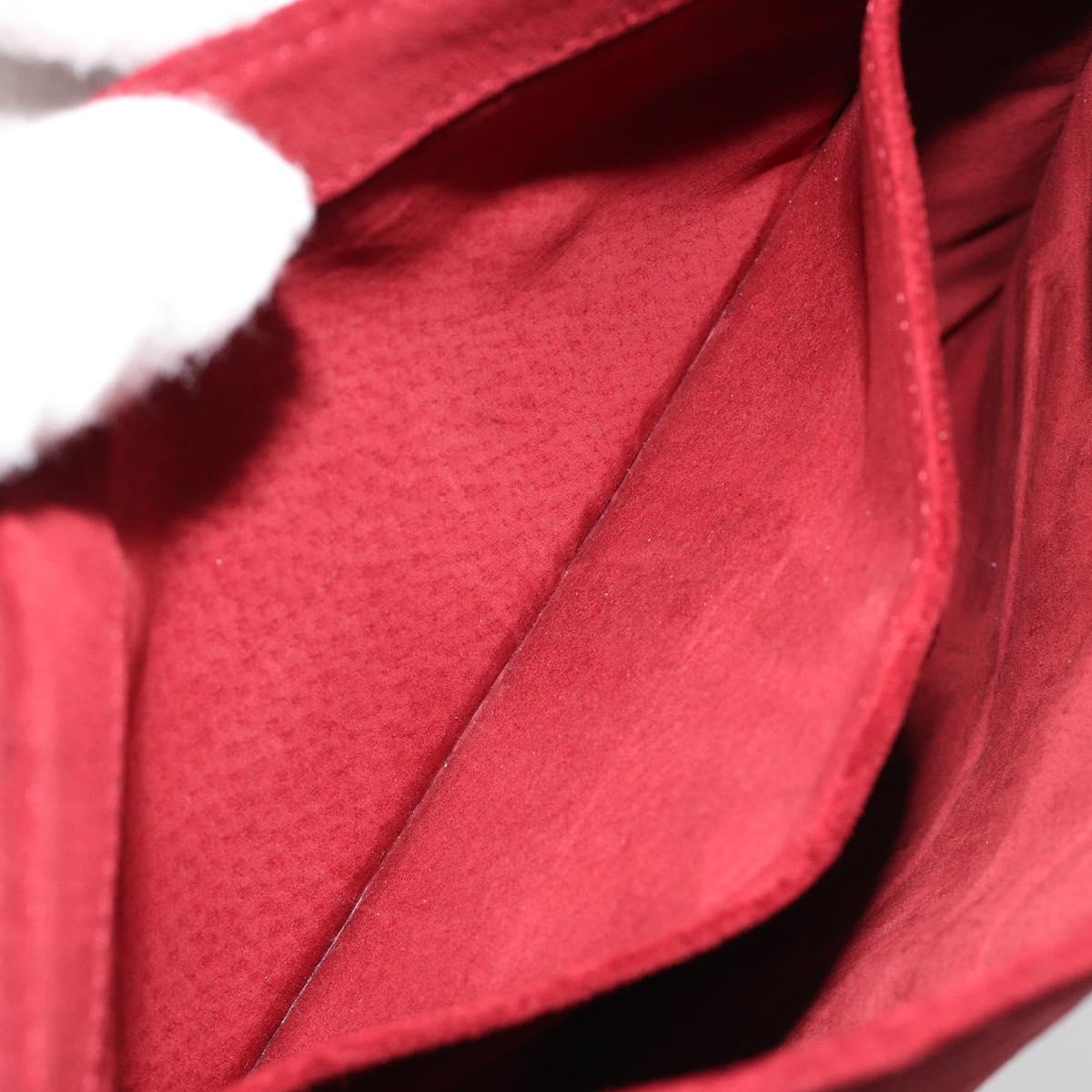 FENDI Plastic Chain Shoulder Bag Suede Red Auth 178876