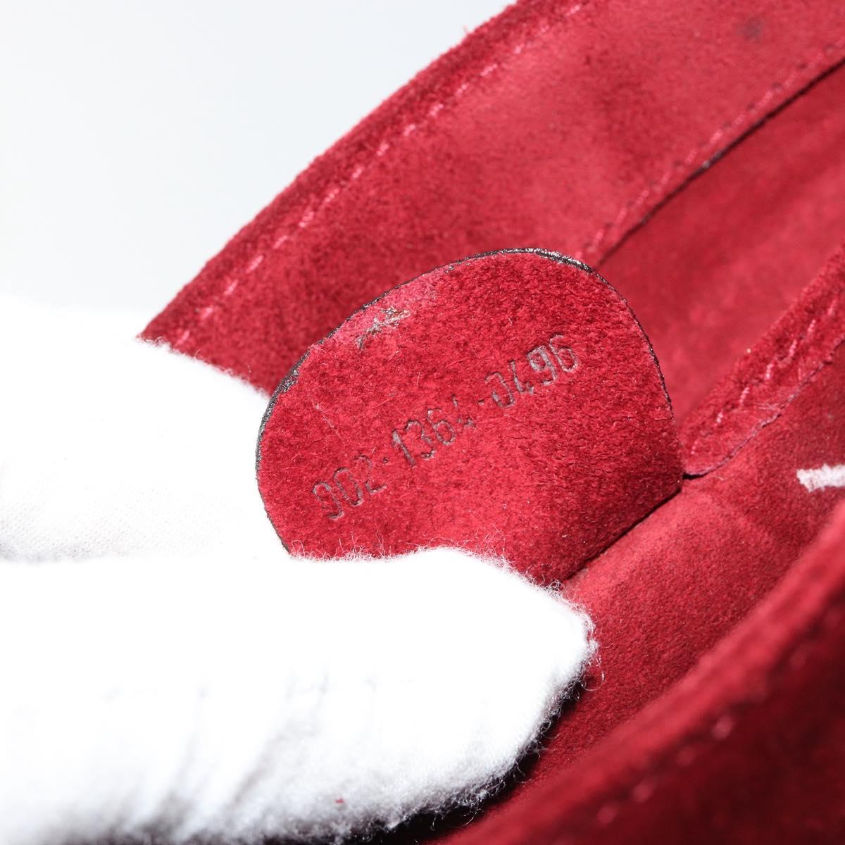 FENDI Plastic Chain Shoulder Bag Suede Red Auth 178876