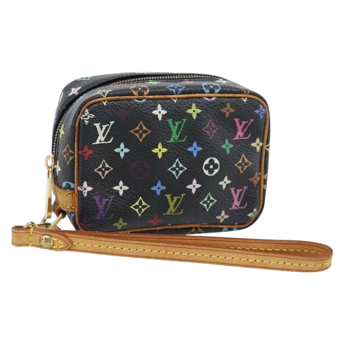 LOUIS VUITTON Monogram Multicolor Trousse Wapity Pouch Black M58034 Auth 178884