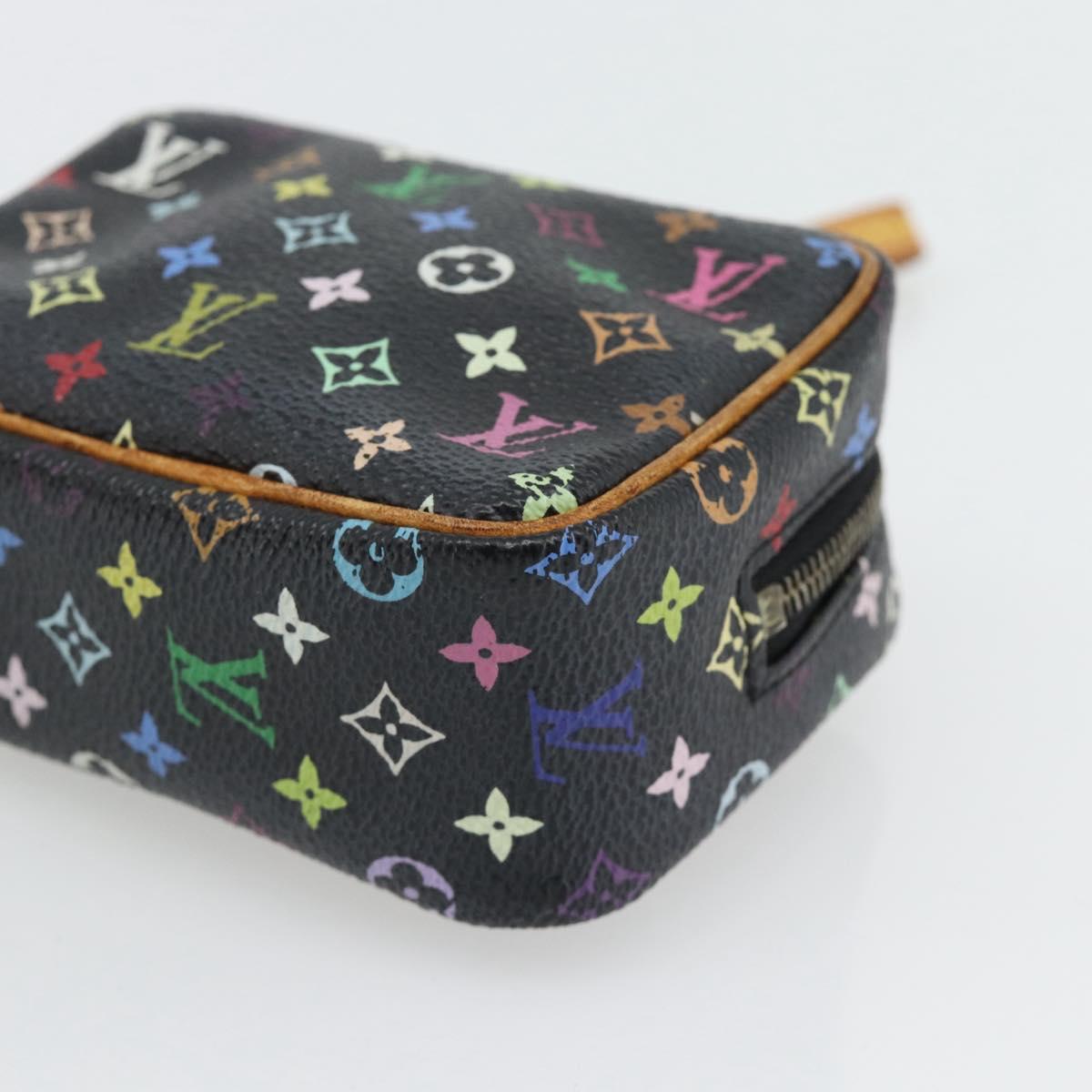 LOUIS VUITTON Monogram Multicolor Trousse Wapity Pouch Black M58034 Auth 178884