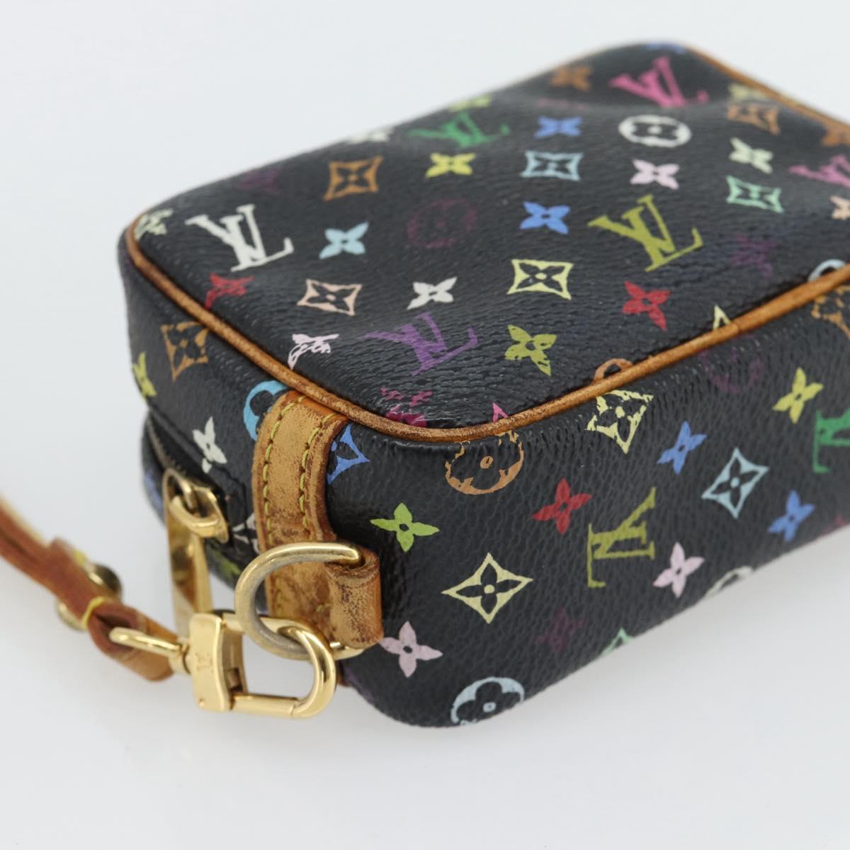 LOUIS VUITTON Monogram Multicolor Trousse Wapity Pouch Black M58034 Auth 178884