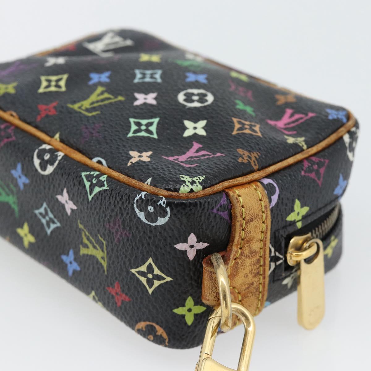 LOUIS VUITTON Monogram Multicolor Trousse Wapity Pouch Black M58034 Auth 178884