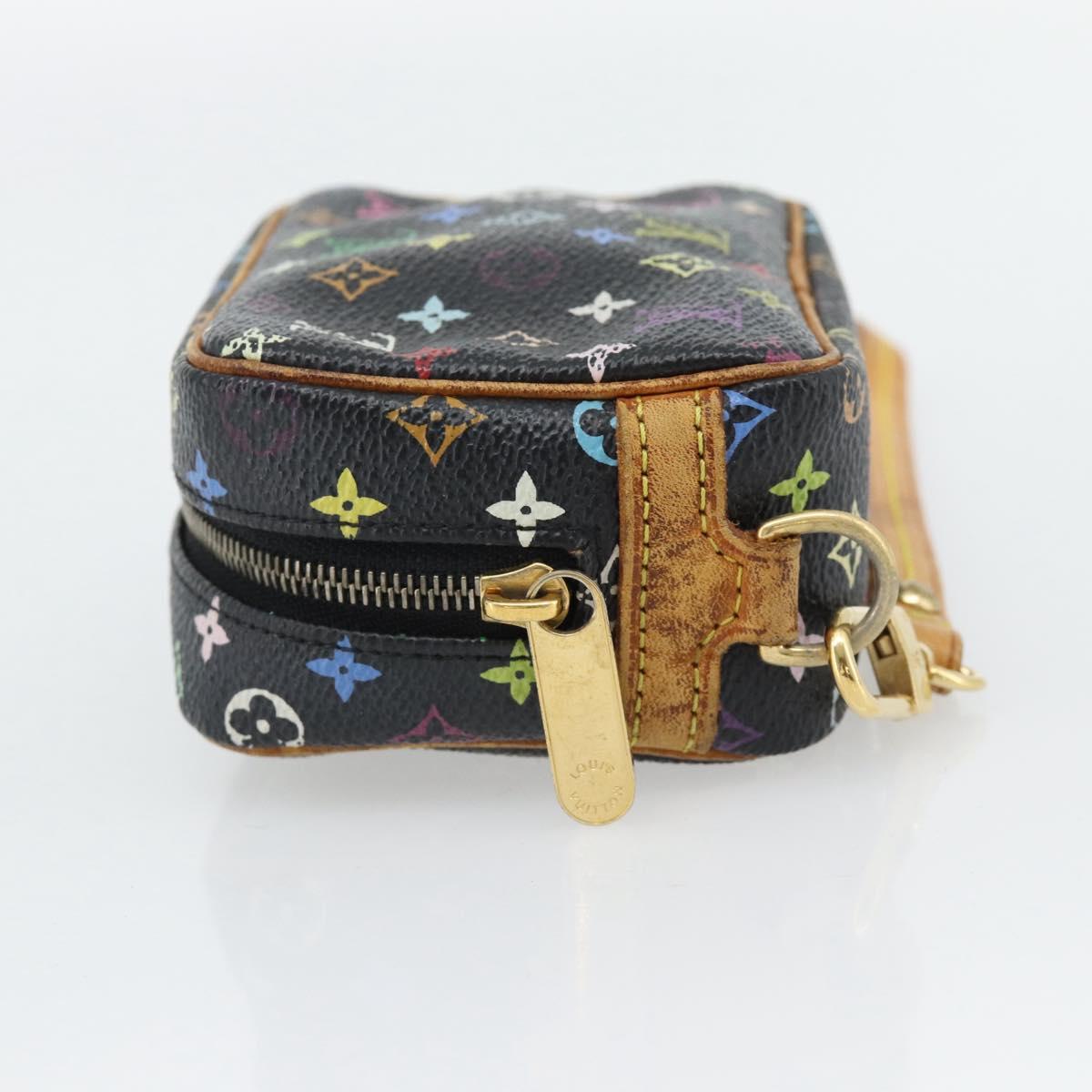 LOUIS VUITTON Monogram Multicolor Trousse Wapity Pouch Black M58034 Auth 178884