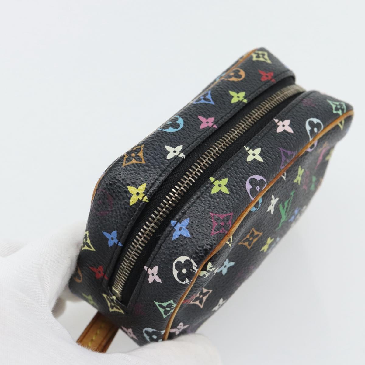 LOUIS VUITTON Monogram Multicolor Trousse Wapity Pouch Black M58034 Auth 178884