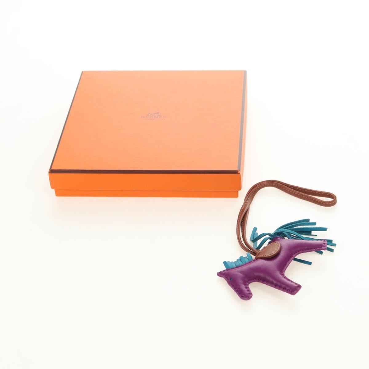 HERMES Rodeo PM Charm Leather Purple Auth 178894M