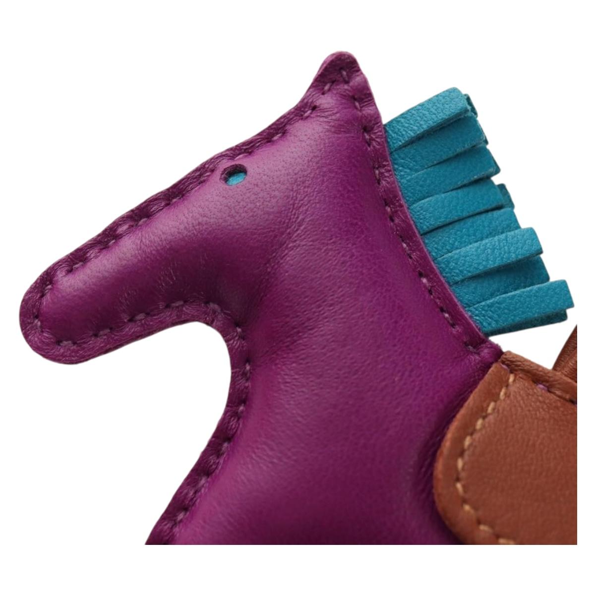 HERMES Rodeo PM Charm Leather Purple Auth 178894M