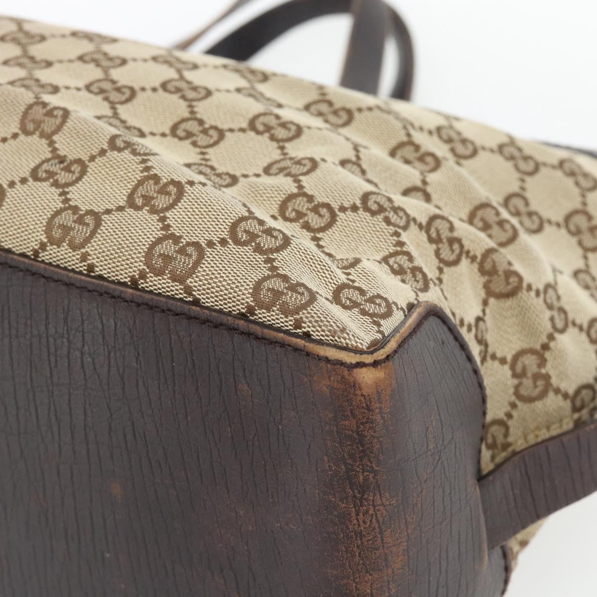 GUCCI GG Canvas Hand Bag Beige Gold 106251 Auth 178897