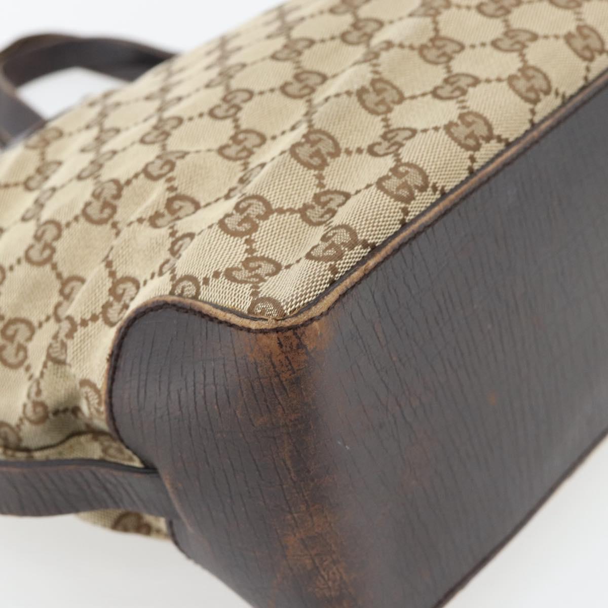 GUCCI GG Canvas Hand Bag Beige Gold 106251 Auth 178897