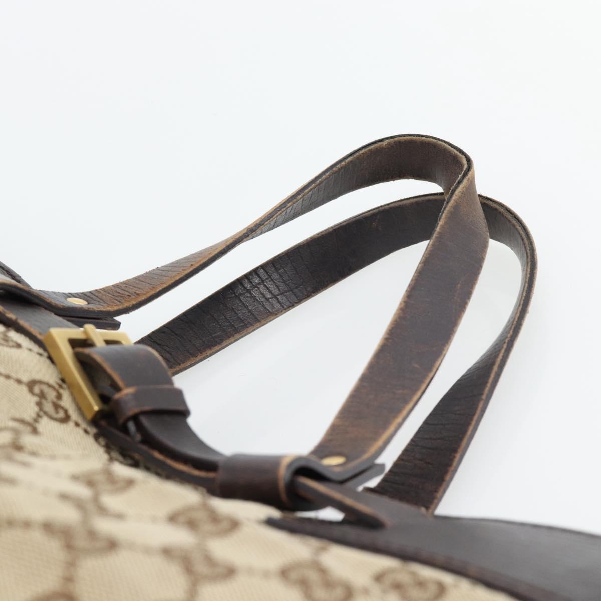 GUCCI GG Canvas Hand Bag Beige Gold 106251 Auth 178897