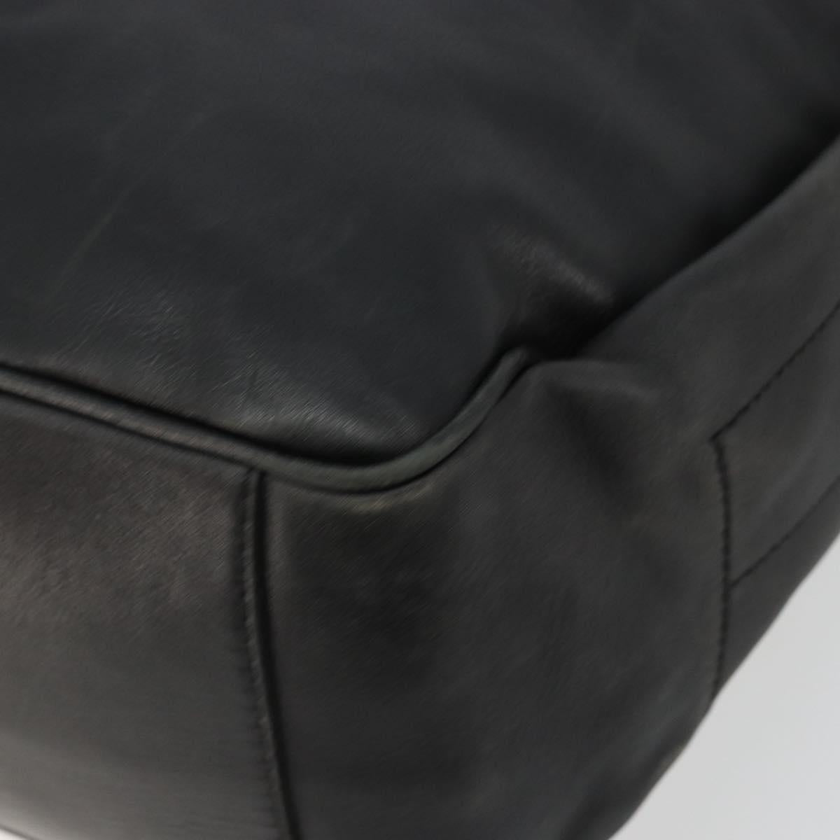 CELINE Shoulder Bag Leather Black Gold Auth 178898A