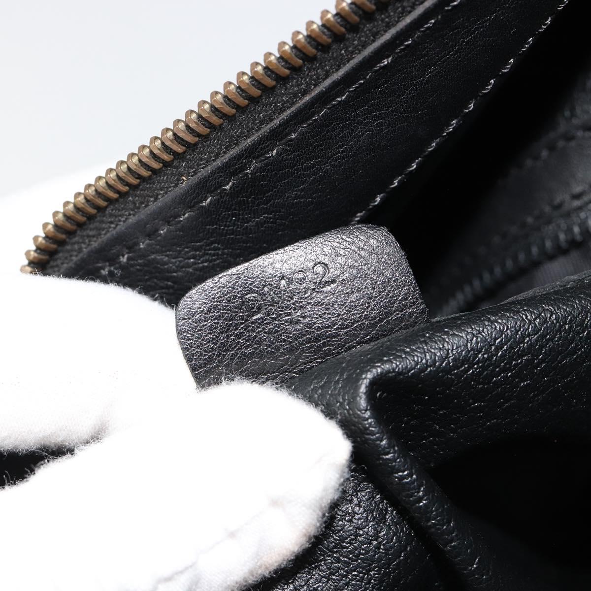 CELINE Shoulder Bag Leather Black Gold Auth 178898A