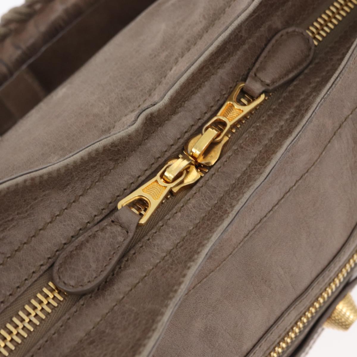 BALENCIAGA The Giant City Hand Bag Leather 2way Beige Gold 173084 Auth 178905SAM