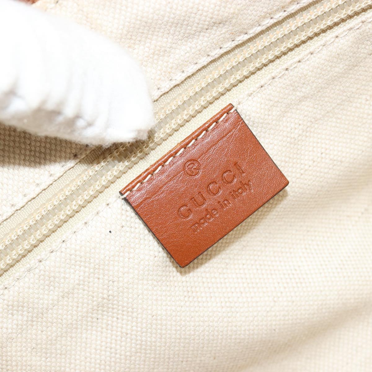 GUCCI GG Canvas Shoulder Bag Nylon Beige Gold 181092 Auth 178909