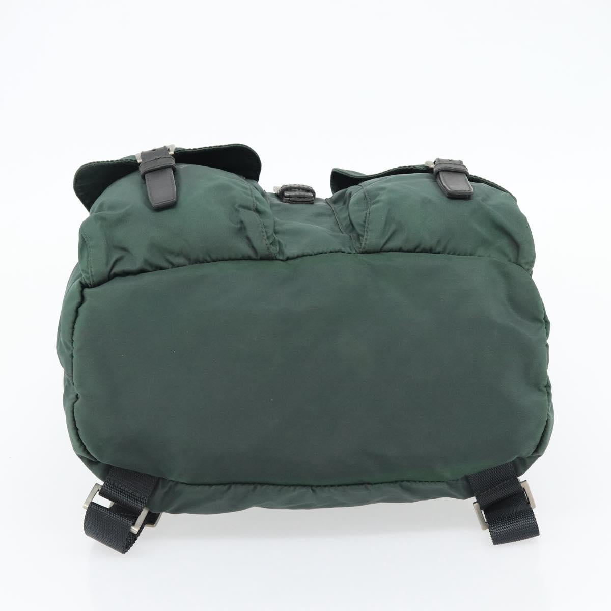 PRADA Backpack Nylon Green Silver Auth 178912