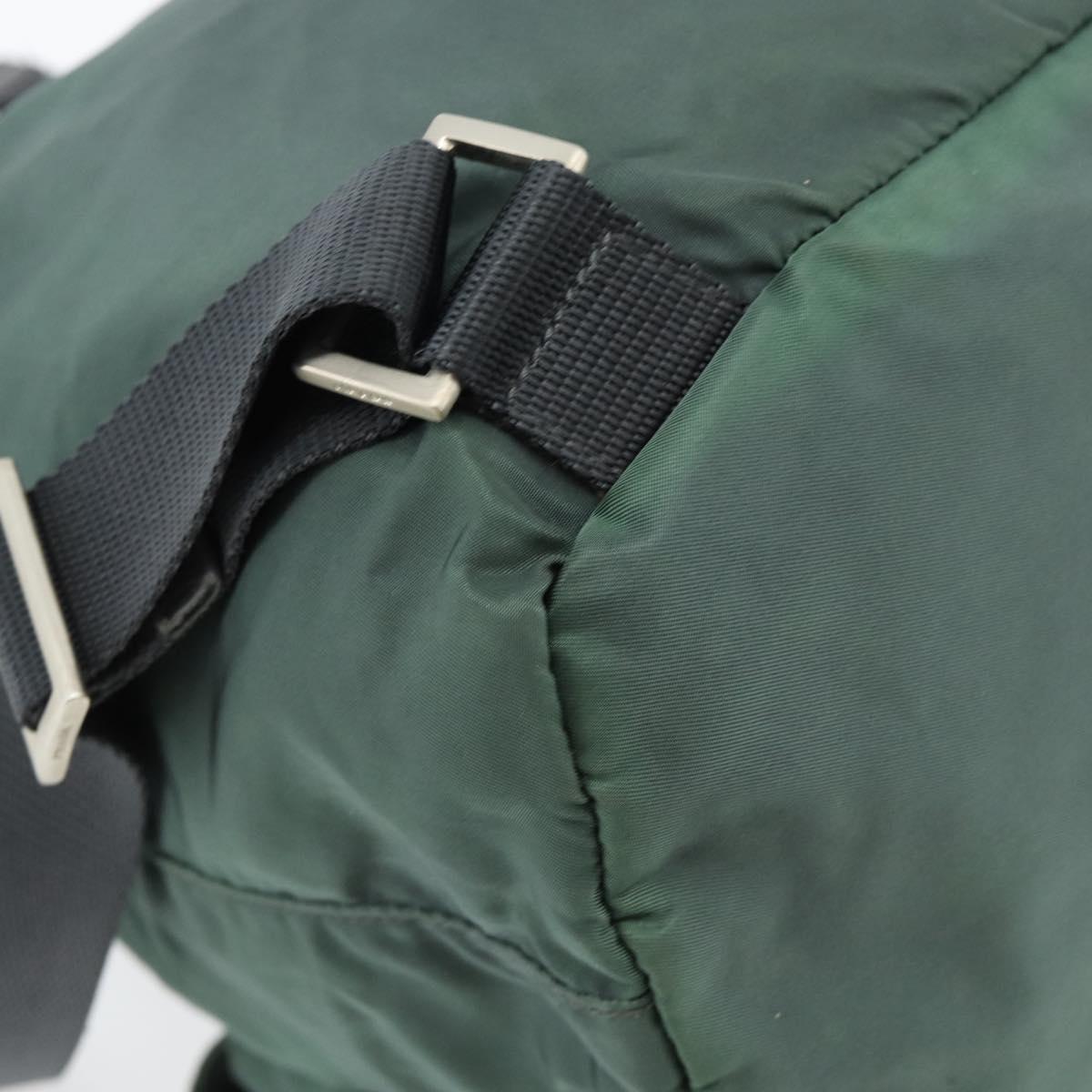 PRADA Backpack Nylon Green Silver Auth 178912