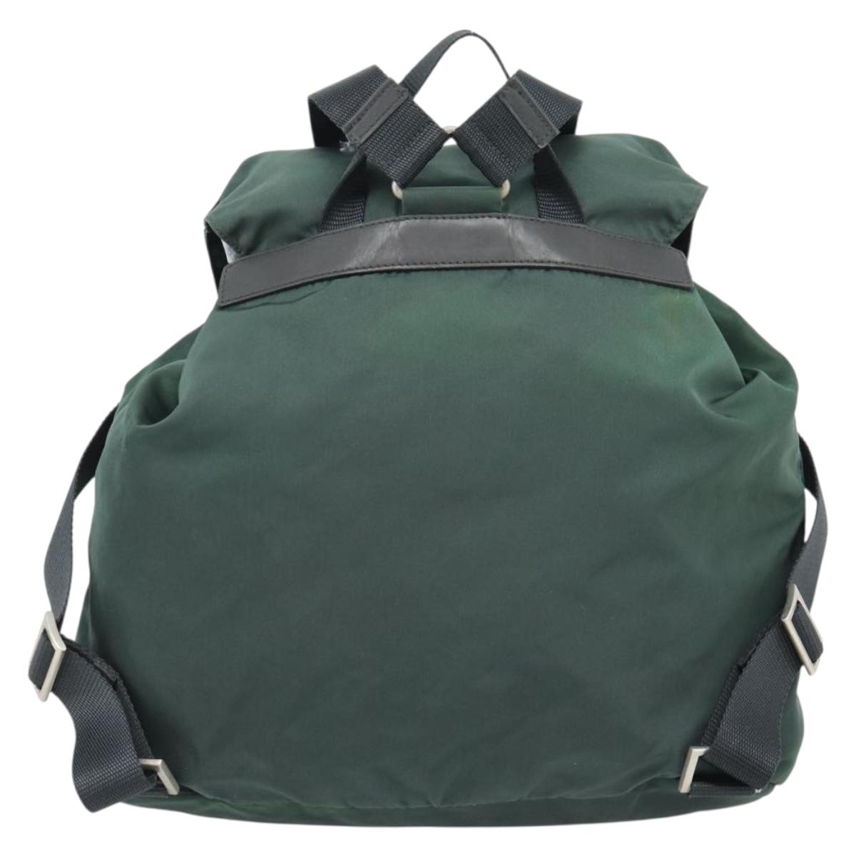 PRADA Backpack Nylon Green Silver Auth 178912