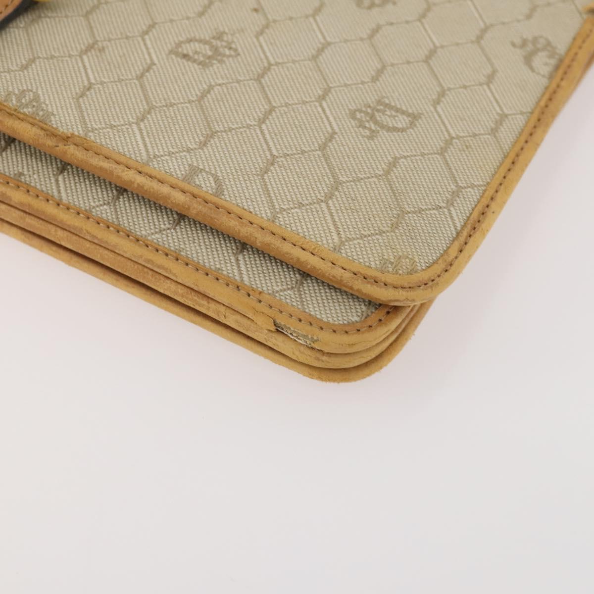 Christian Dior Honeycomb Canvas Shoulder Bag 2 Set Beige Auth 178917