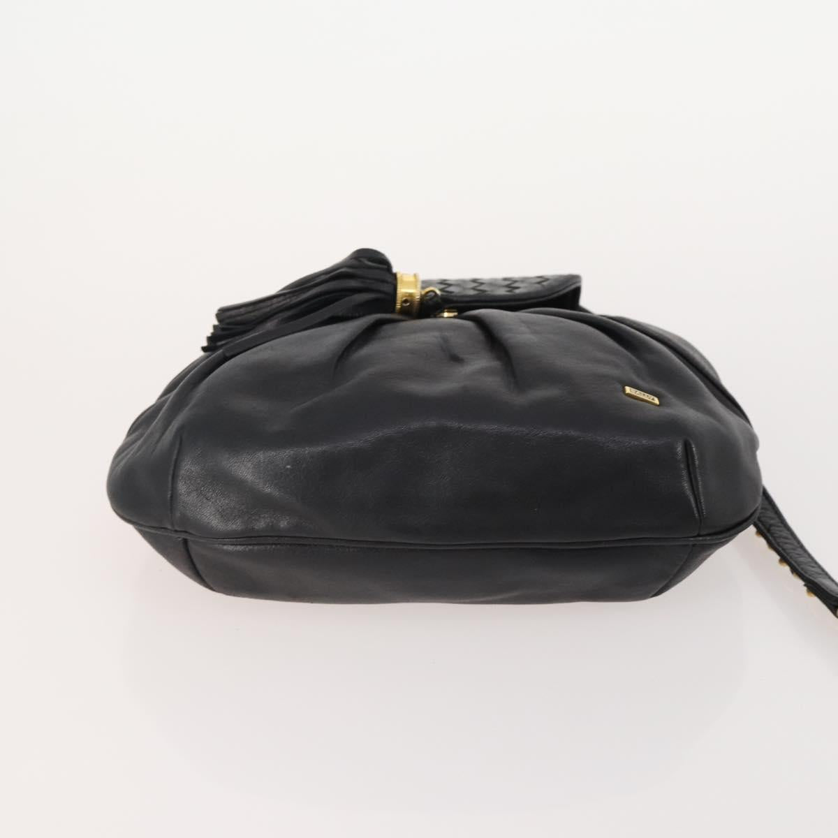 BALLY Chain Shoulder Bag Leather 2 Set Black Auth 178919