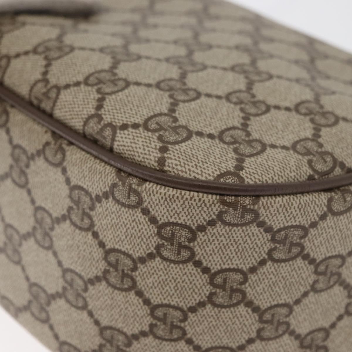 GUCCI GG Supreme Web Sherry Line Bag PVC Beige Gold 89 02 077 Auth 178937