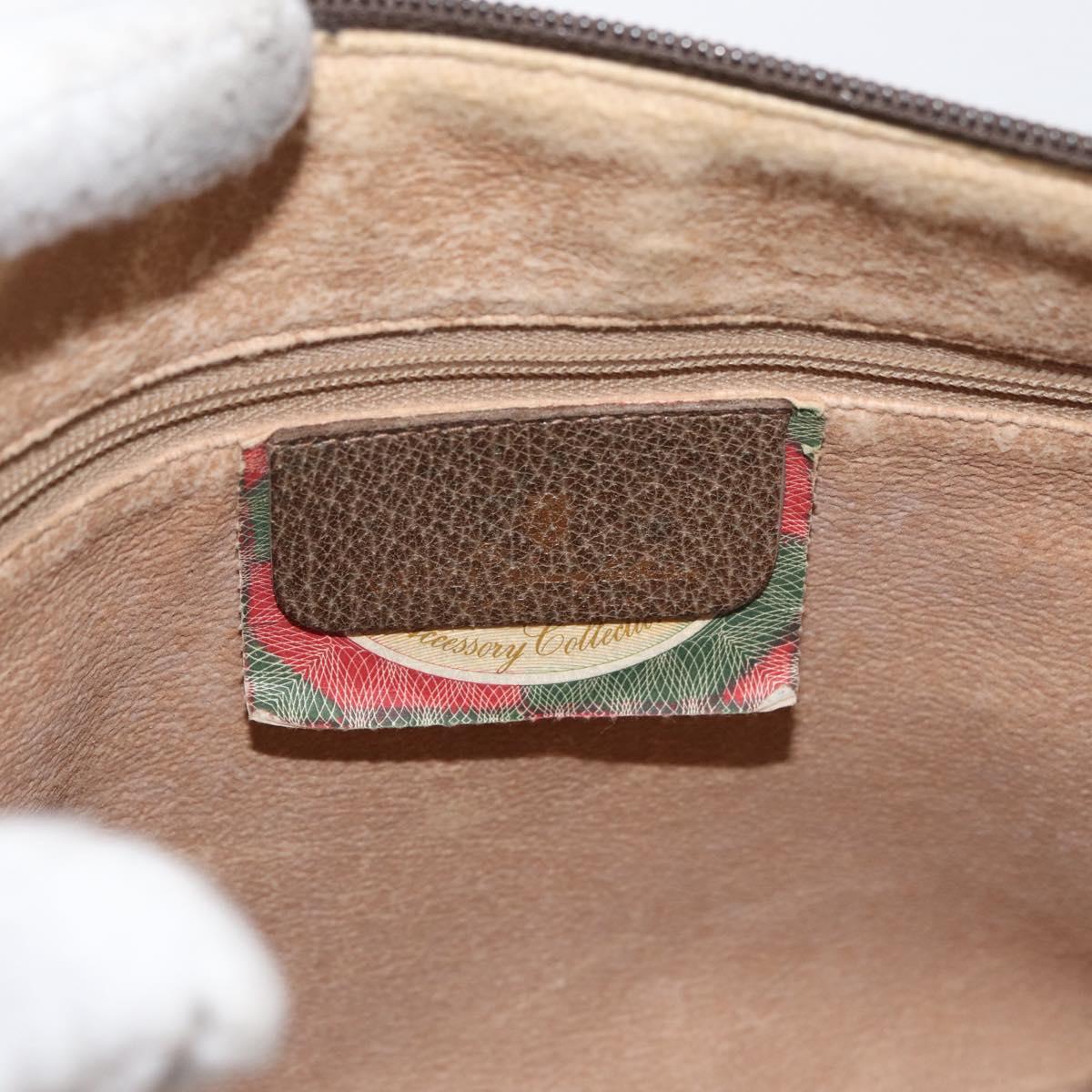 GUCCI GG Supreme Web Sherry Line Bag PVC Beige Gold 89 02 077 Auth 178937