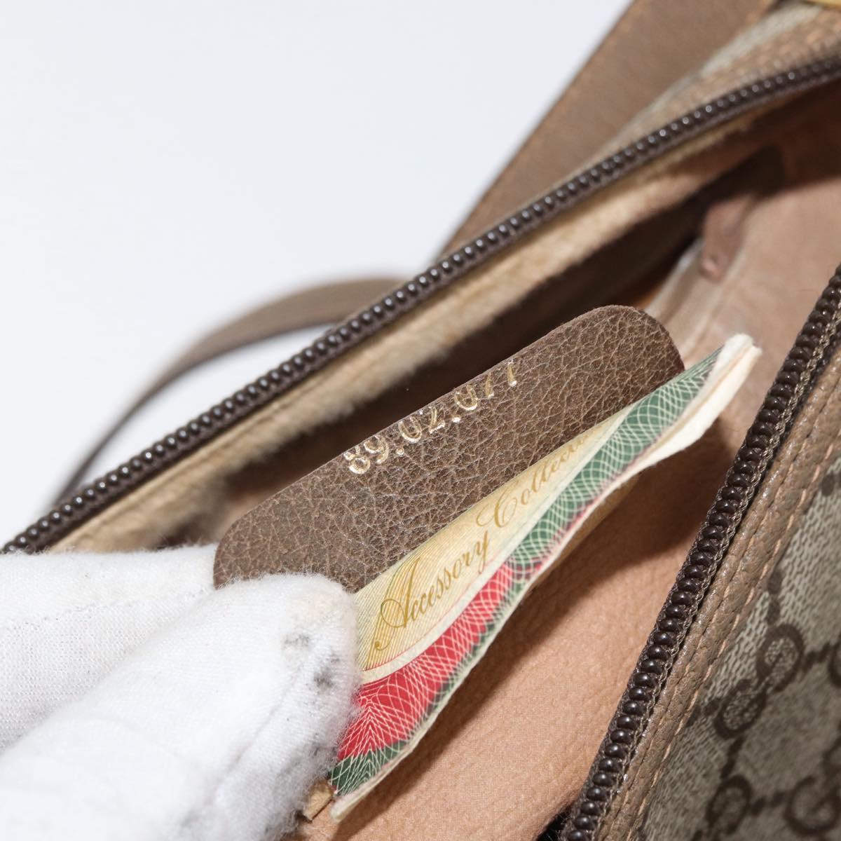 GUCCI GG Supreme Web Sherry Line Bag PVC Beige Gold 89 02 077 Auth 178937