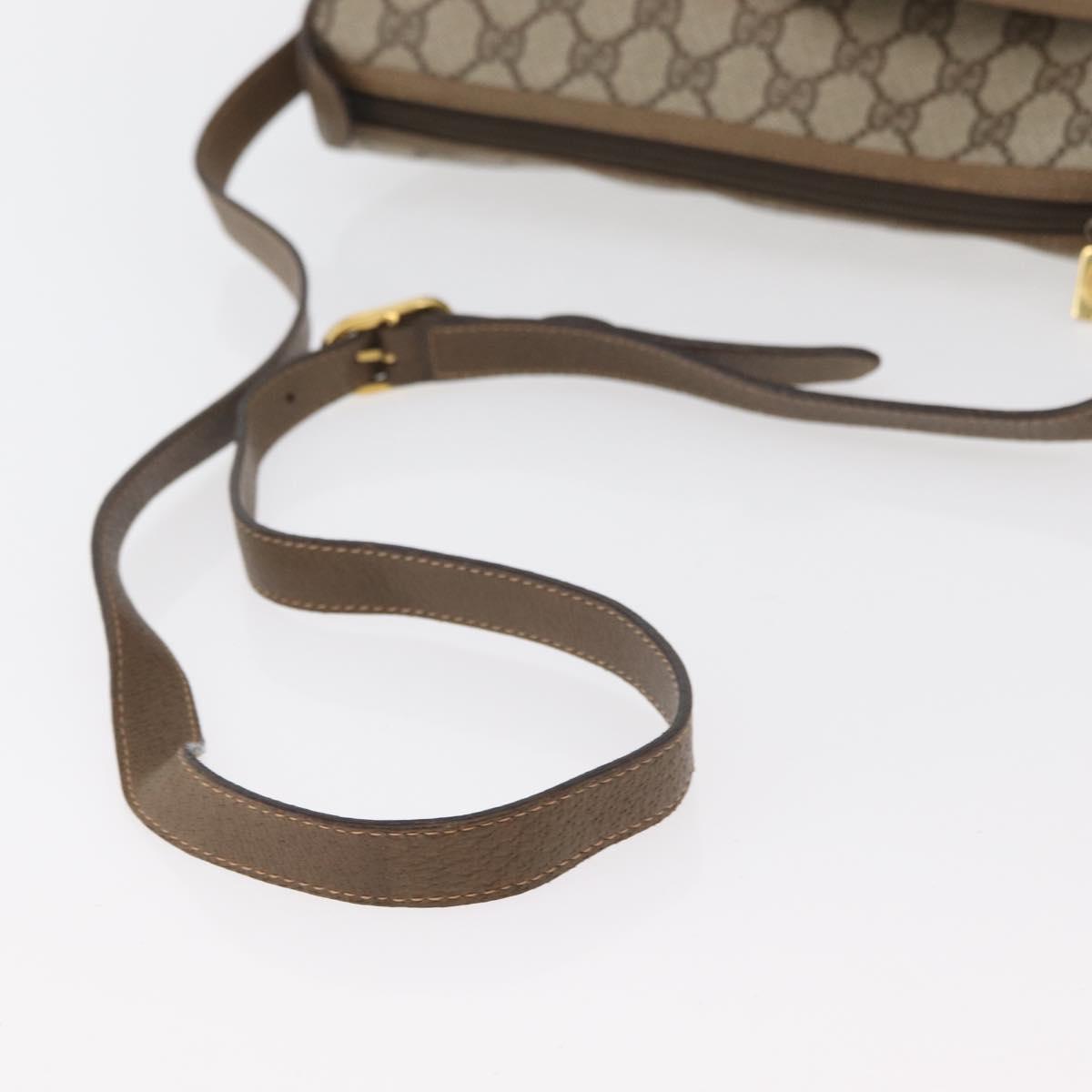 GUCCI GG Supreme Web Sherry Line Bag PVC Beige Gold 89 02 077 Auth 178937