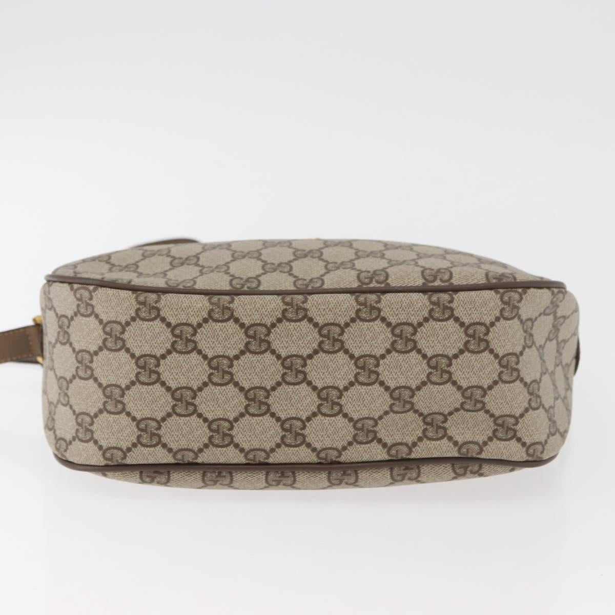 GUCCI GG Supreme Web Sherry Line Bag PVC Beige Gold 89 02 077 Auth 178937