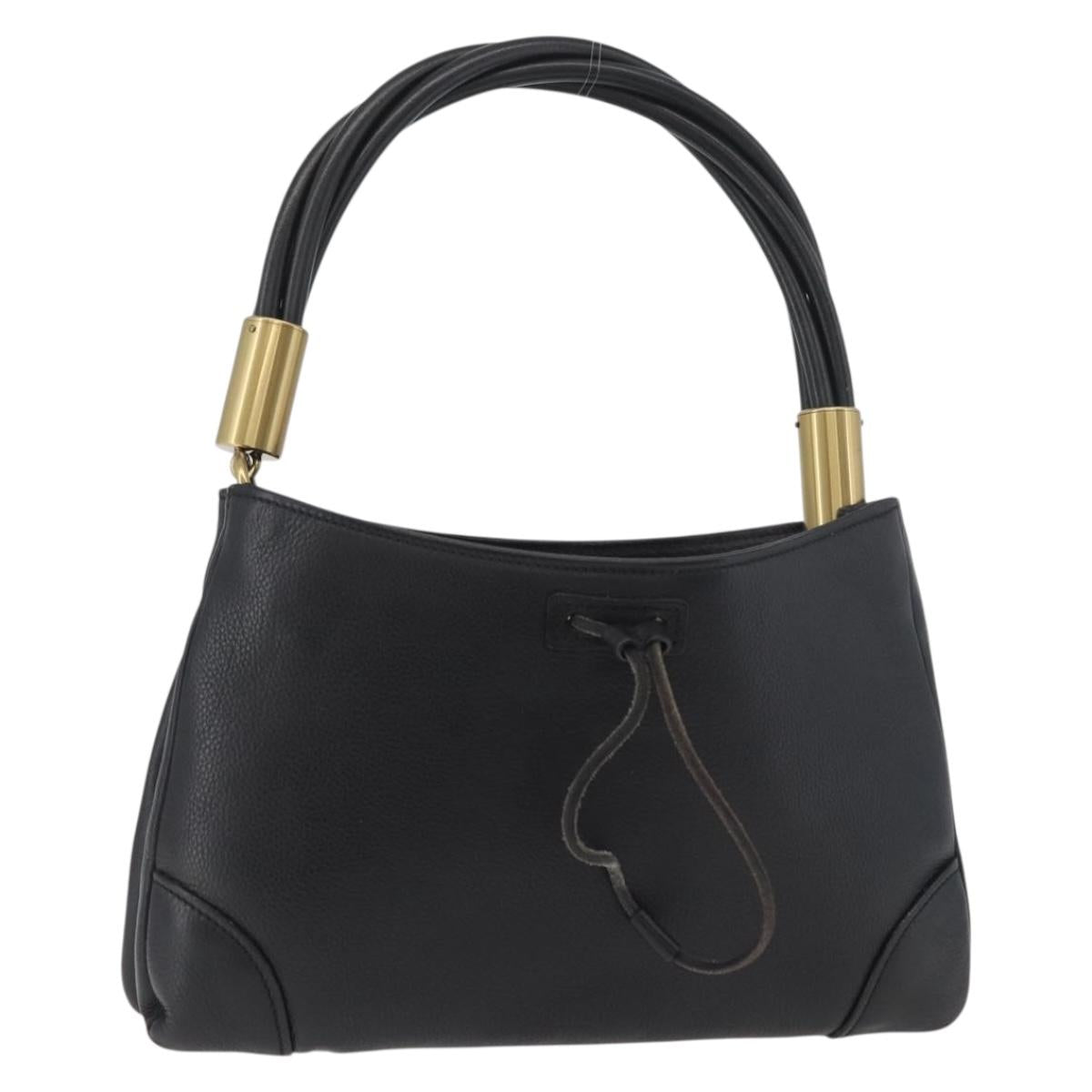 GUCCI Shoulder Bag Leather Black Gold 108964 Auth 178939V