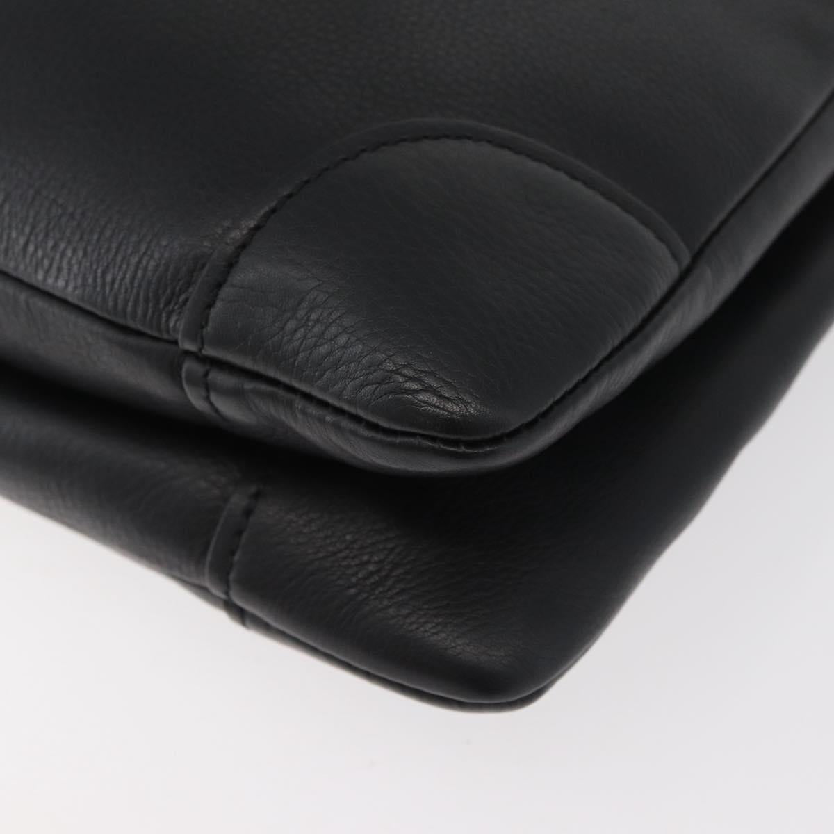 GUCCI Shoulder Bag Leather Black Gold 108964 Auth 178939V