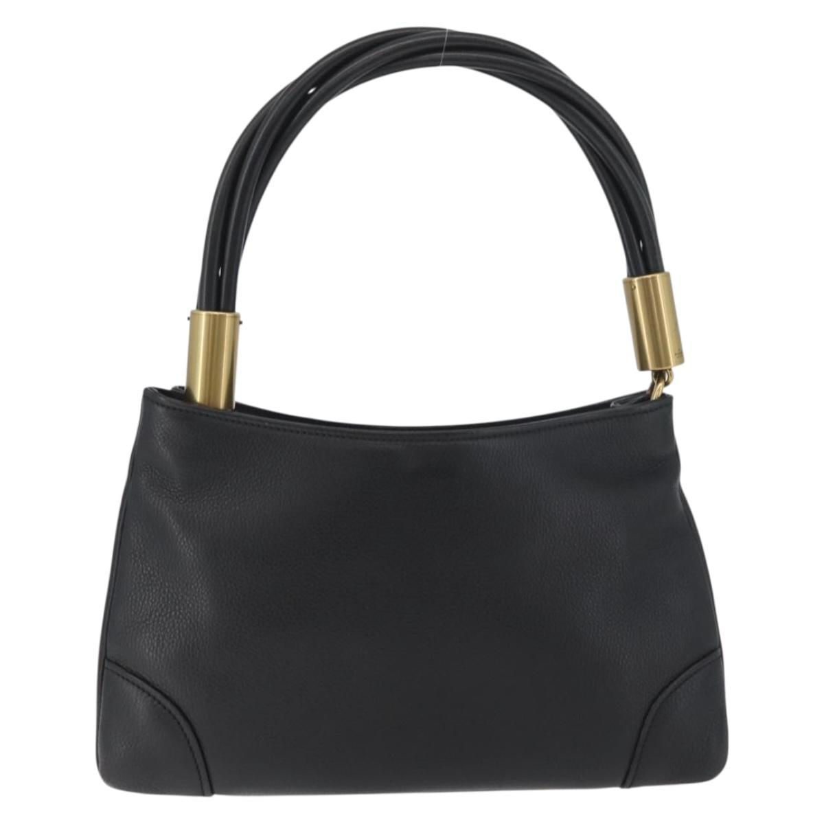 GUCCI Shoulder Bag Leather Black Gold 108964 Auth 178939V
