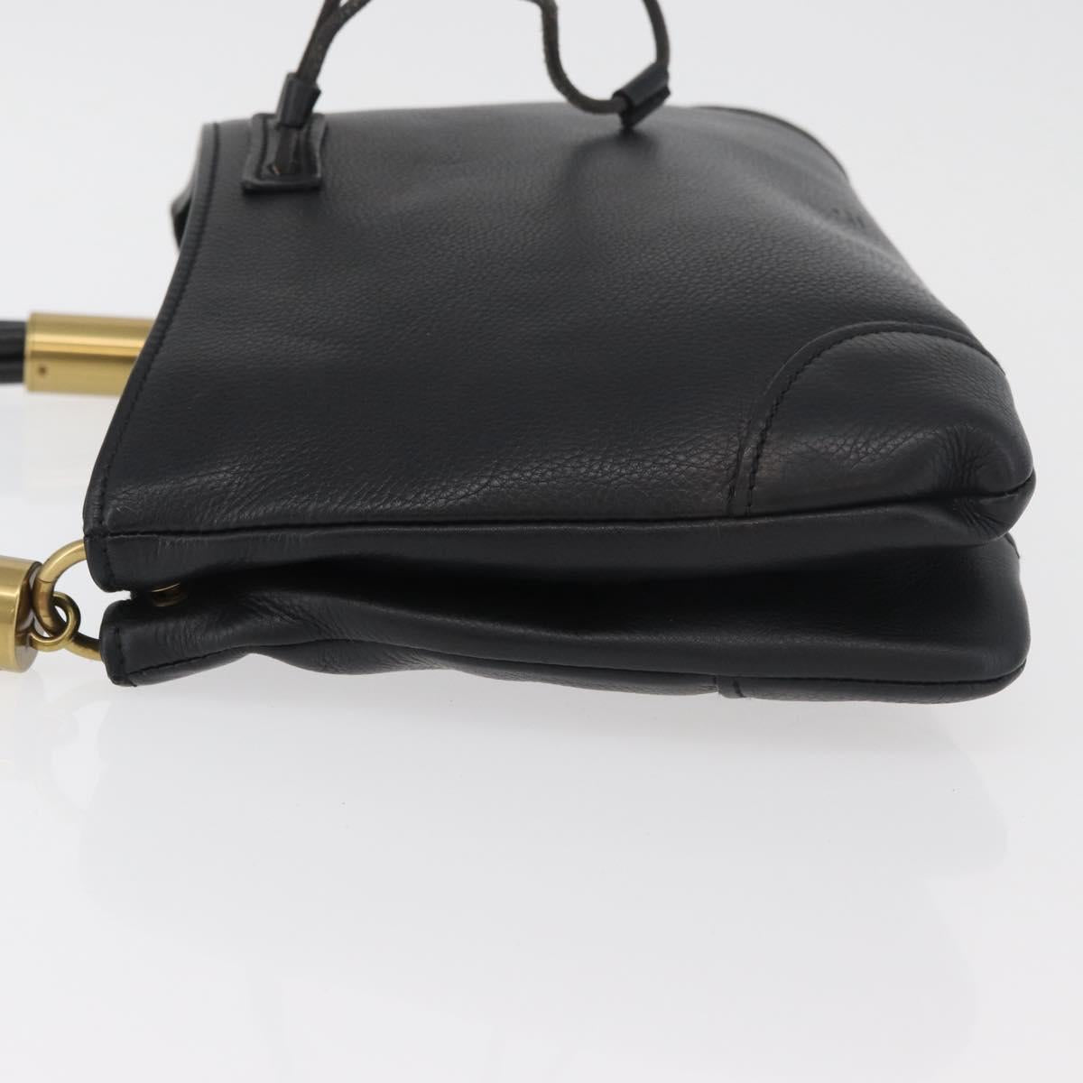 GUCCI Shoulder Bag Leather Black Gold 108964 Auth 178939V