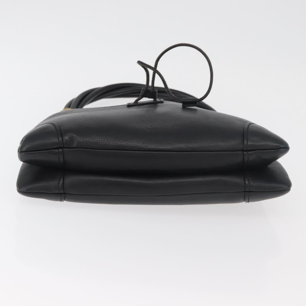 GUCCI Shoulder Bag Leather Black Gold 108964 Auth 178939V