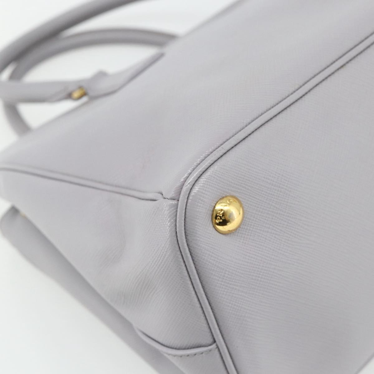 PRADA Galleria Hand Bag Safiano leather Gold Purple gray Auth 178941A