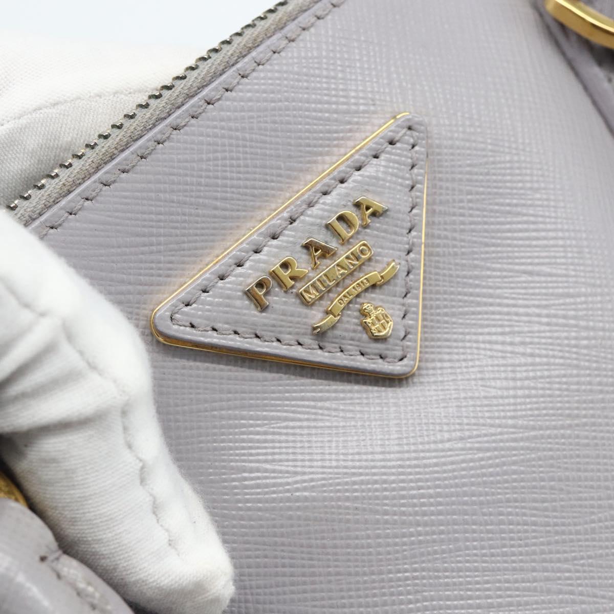 PRADA Galleria Hand Bag Safiano leather Gold Purple gray Auth 178941A
