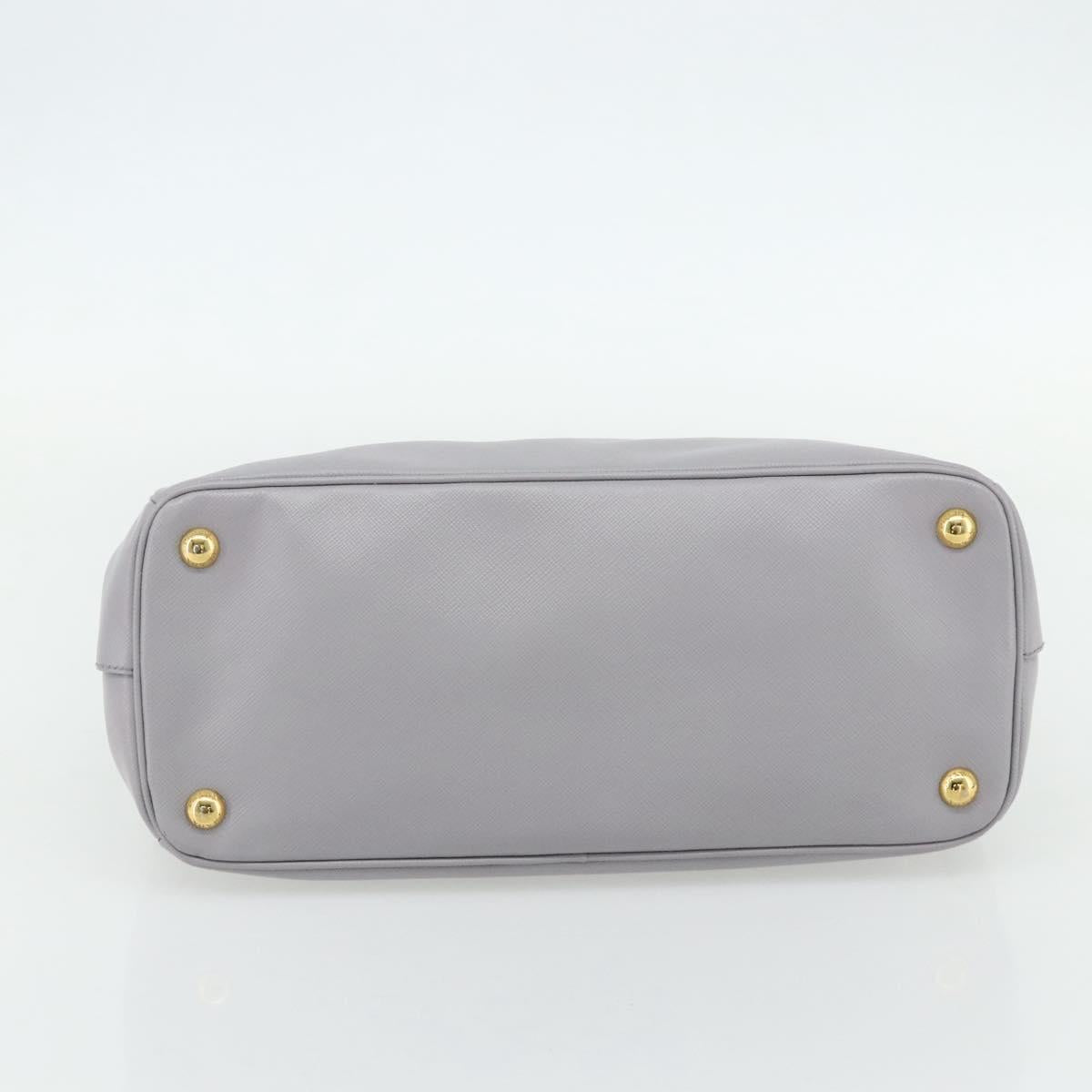 PRADA Galleria Hand Bag Safiano leather Gold Purple gray Auth 178941A