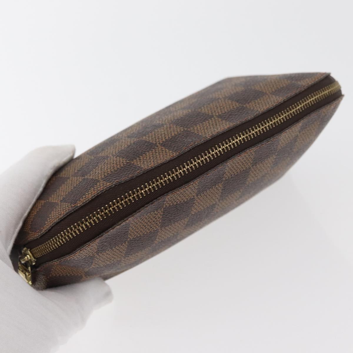 LOUIS VUITTON Damier Ebene Pochette Cosmetic PM Pouch N47516 LV Auth 178952