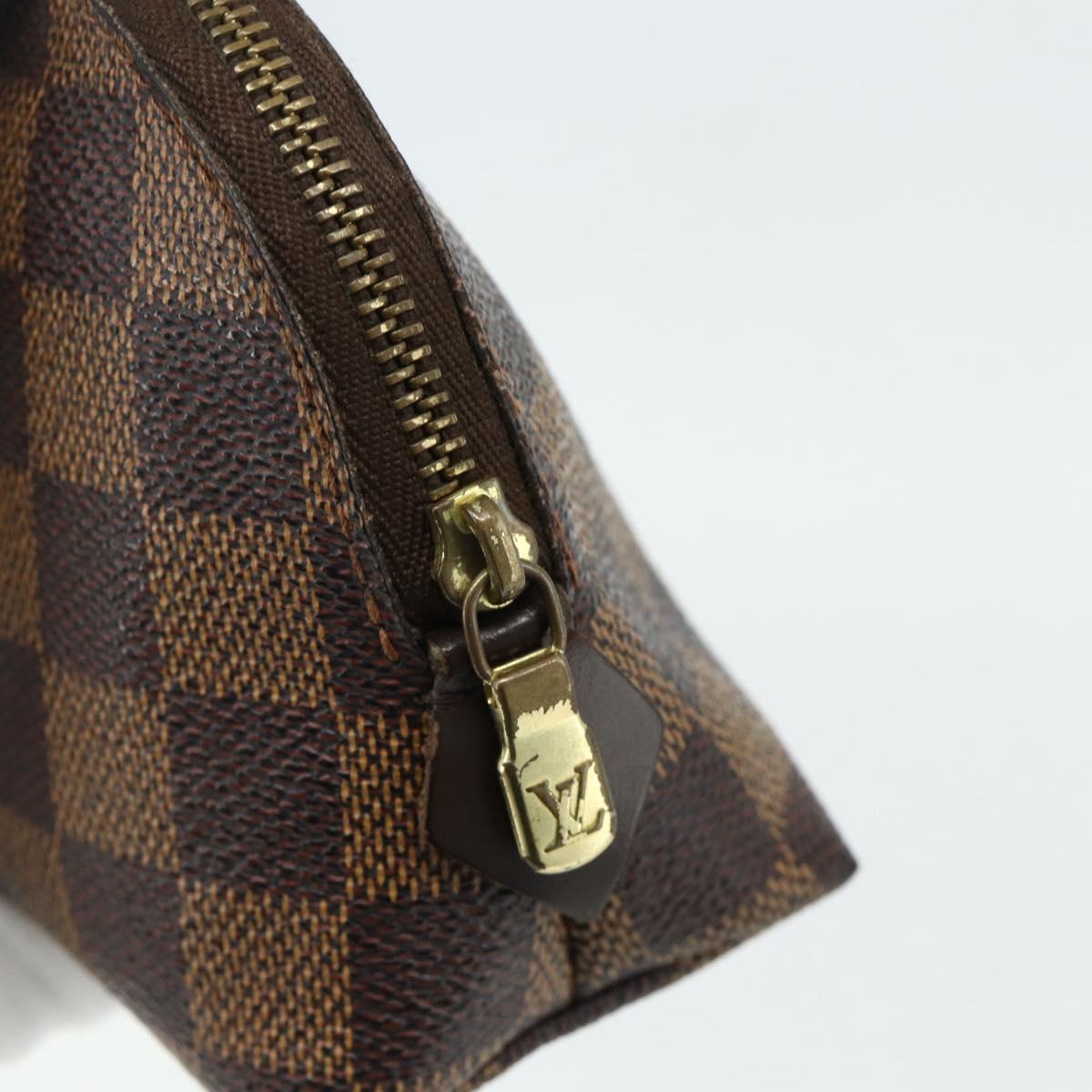 LOUIS VUITTON Damier Ebene Pochette Cosmetic PM Pouch N47516 LV Auth 178953