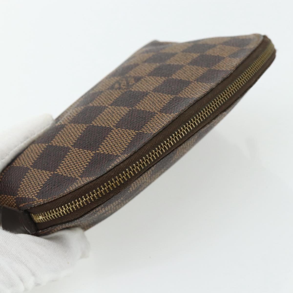 LOUIS VUITTON Damier Ebene Pochette Cosmetic PM Pouch N47516 LV Auth 178953