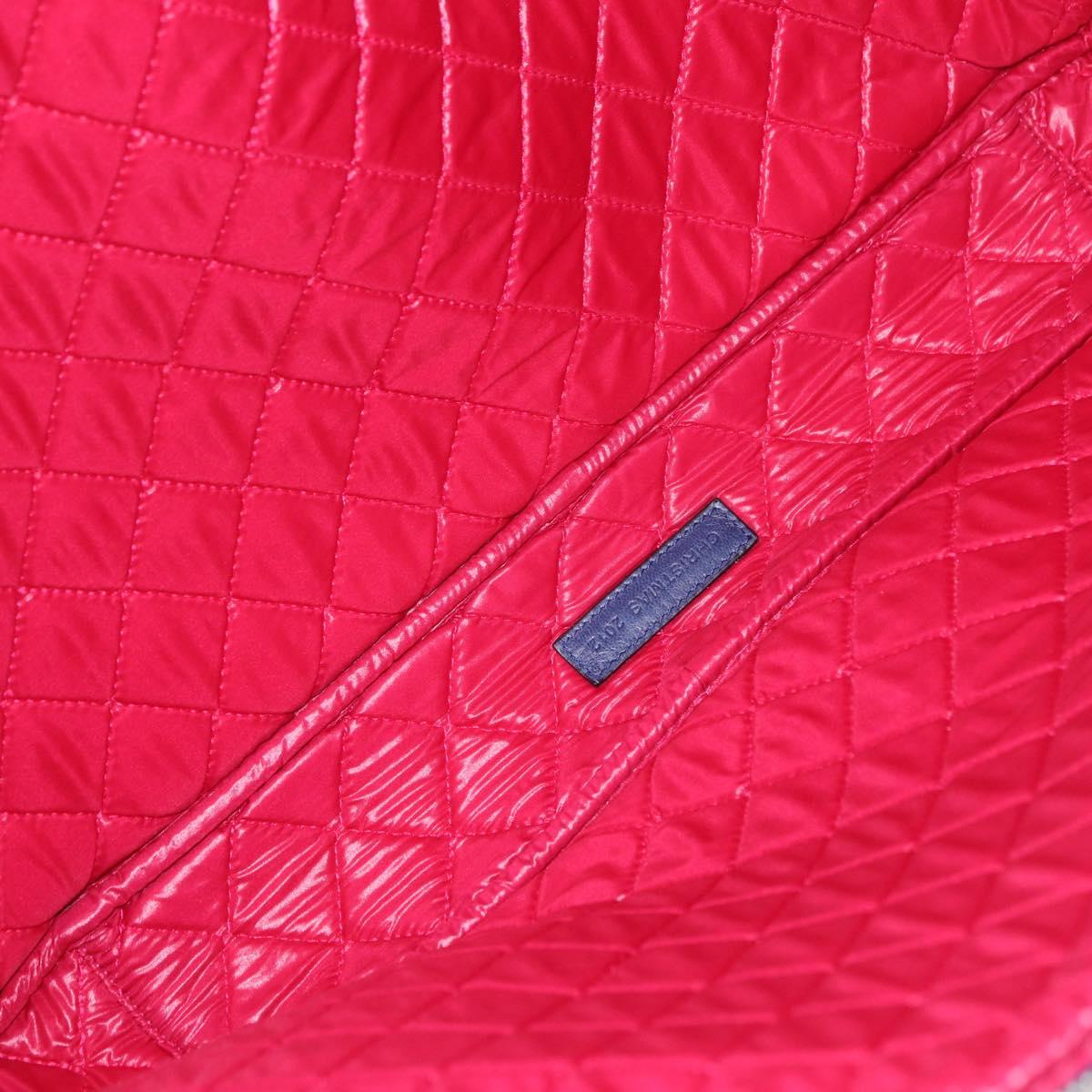CHANEL Matelasse Christmas 2012 PC Case Nylon Blue Silver CC Auth 178958A