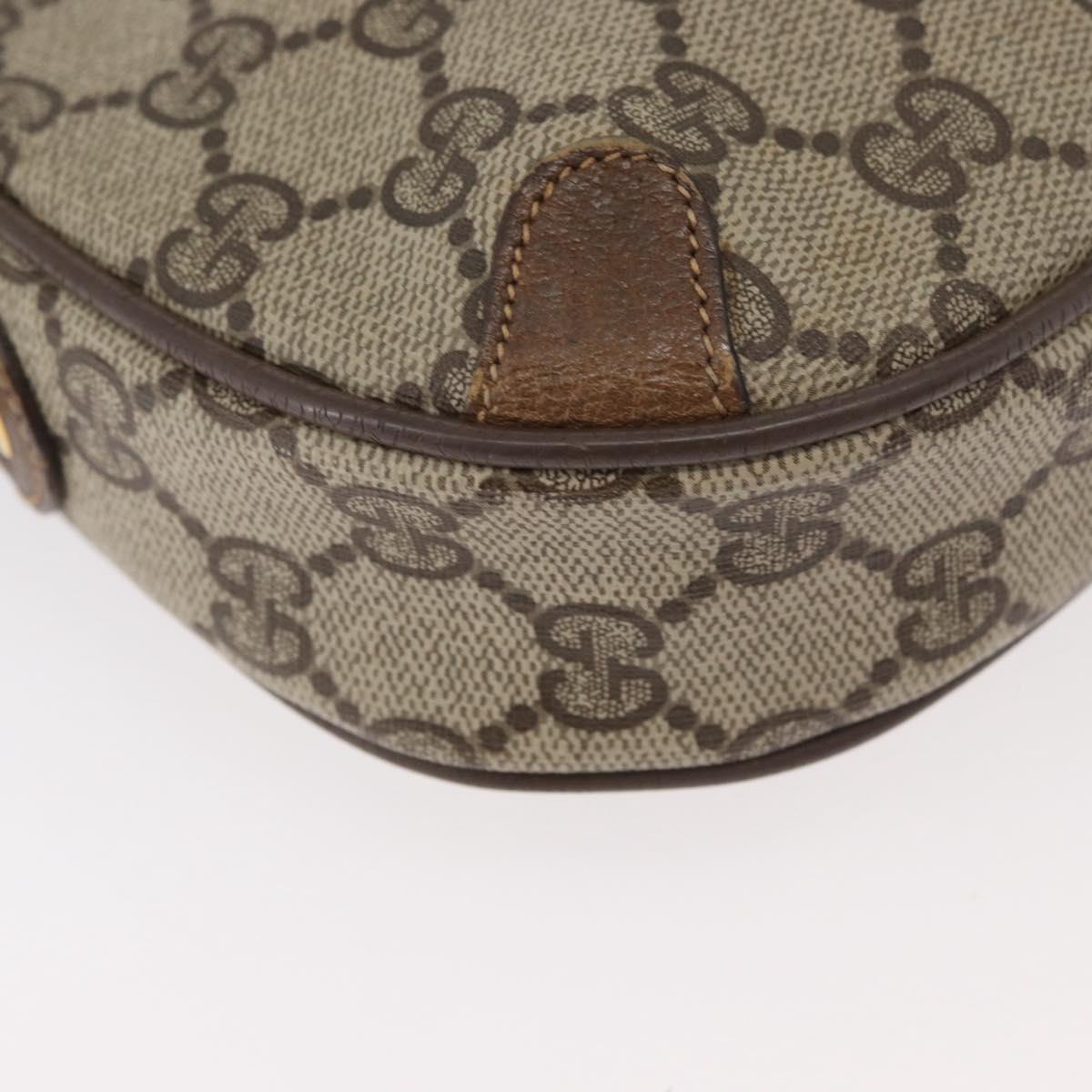 GUCCI GG Supreme Web Sherry Line Bag PVC Beige Gold 89 02 066 Auth 178969