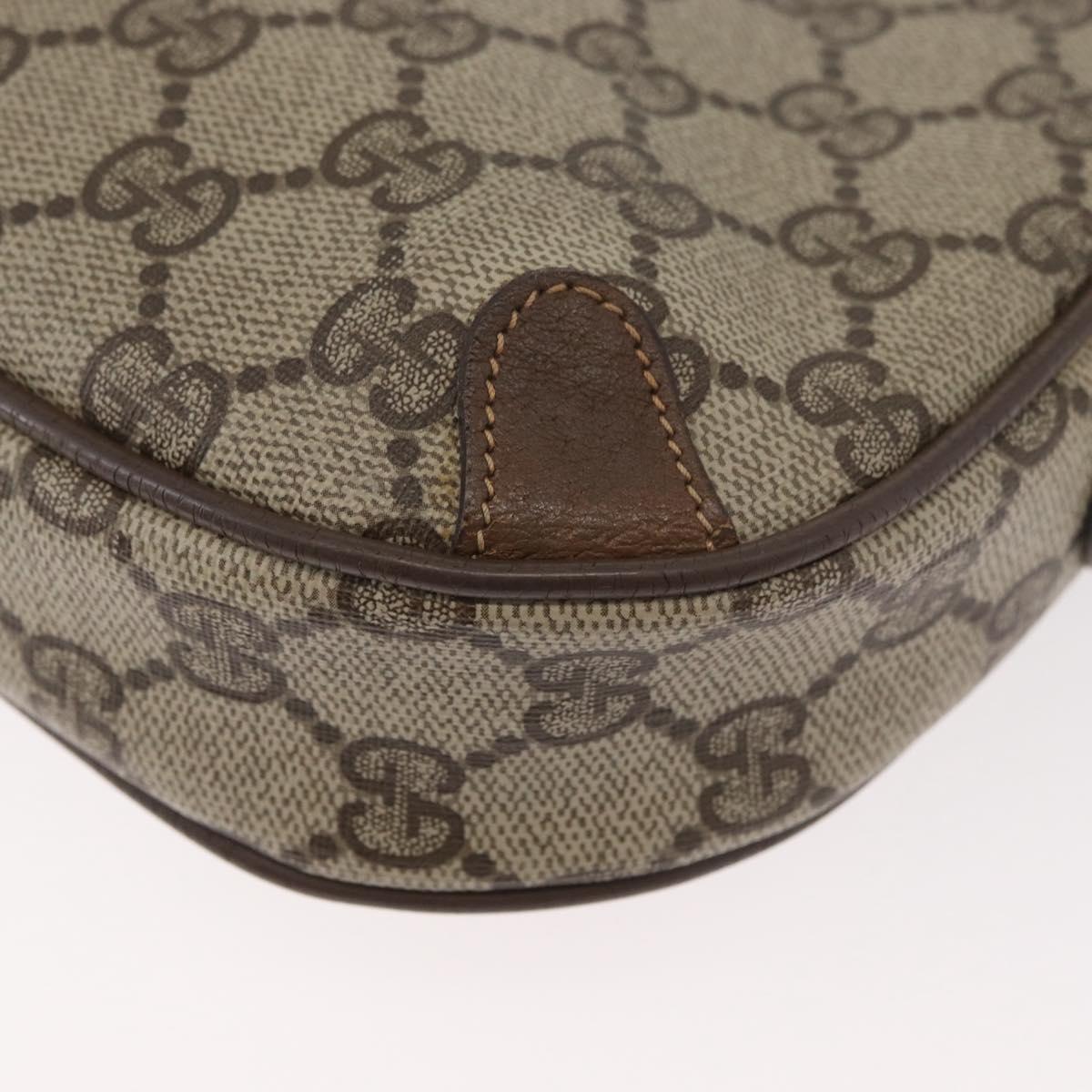 GUCCI GG Supreme Web Sherry Line Bag PVC Beige Gold 89 02 066 Auth 178969