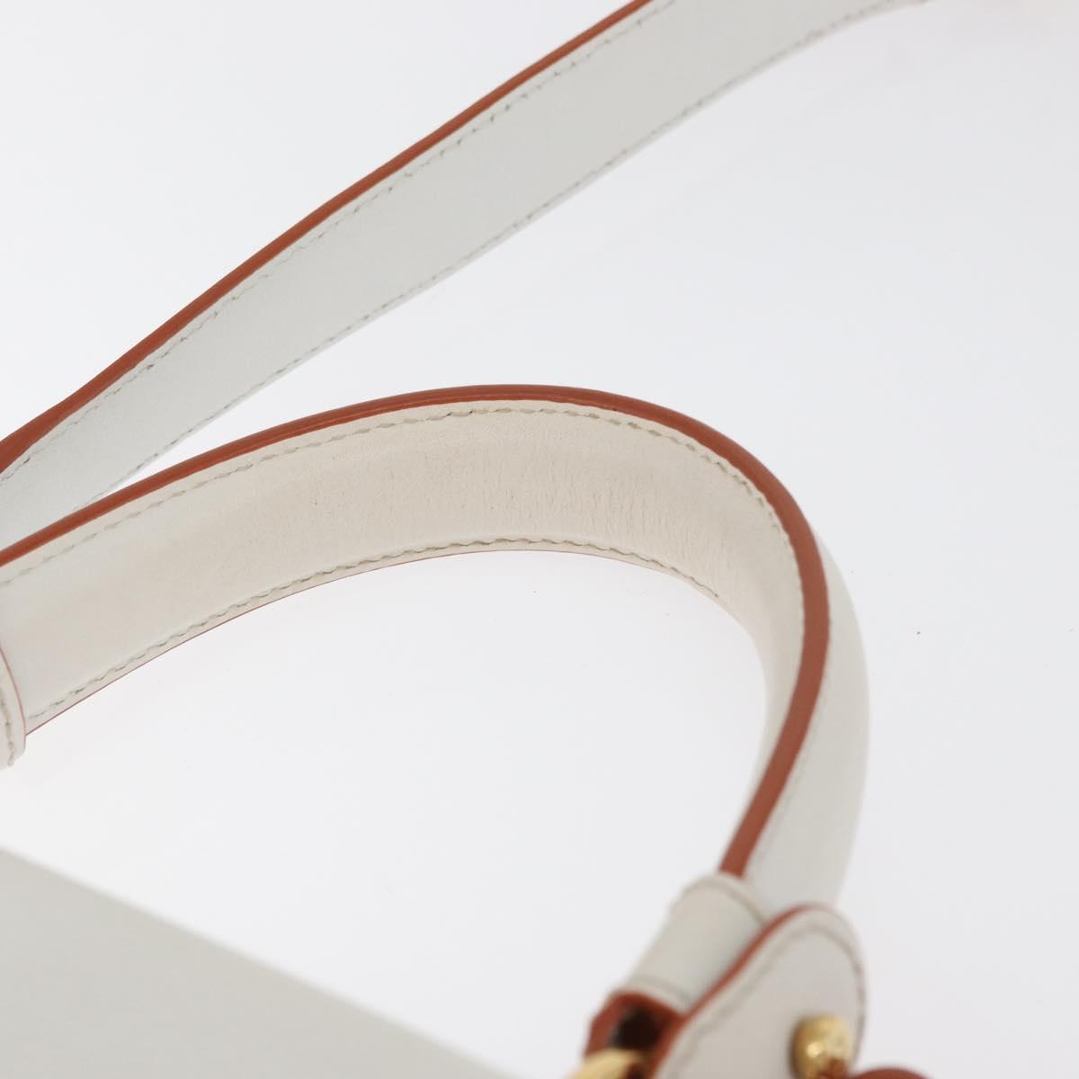 Salvatore Ferragamo Gancini Sofia Hand Bag Leather 2way Orange Gold Auth 178971A