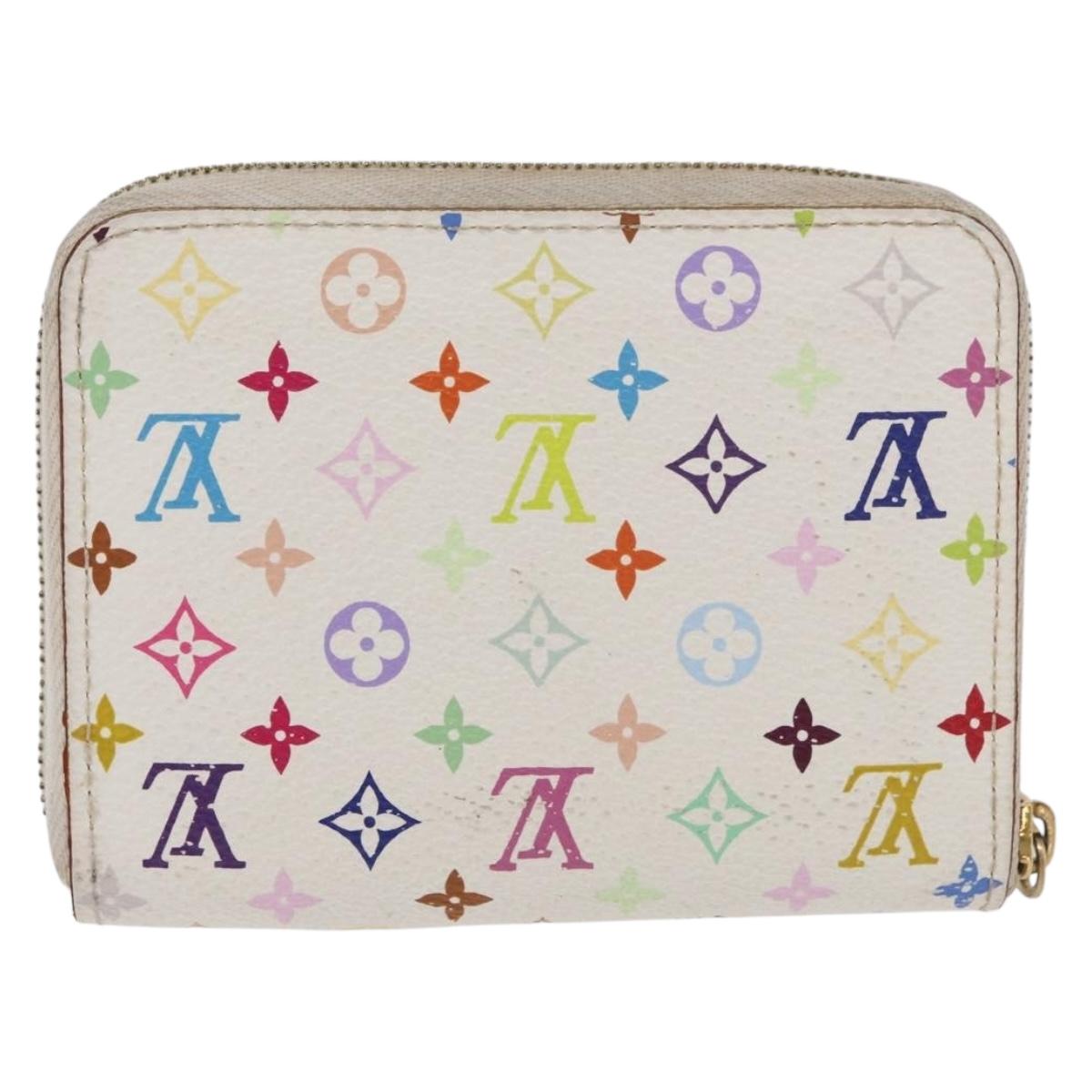 LOUIS VUITTON Multicolor Zippy Coin Purse Coin Purse White M93741 Auth 178977A