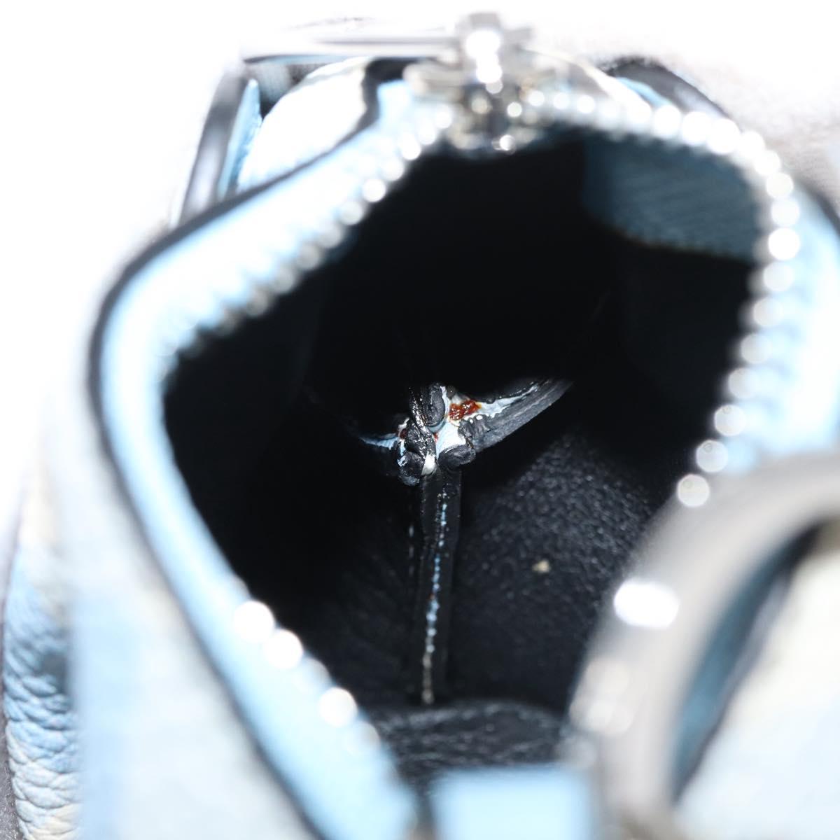 LOEWE Elephant Bag Charm Leather Light Blue Auth 178998SAM